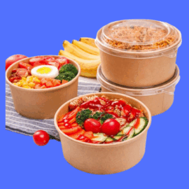 JM KRAFT PAPER BOWLS FOR SALADS & SOUPS